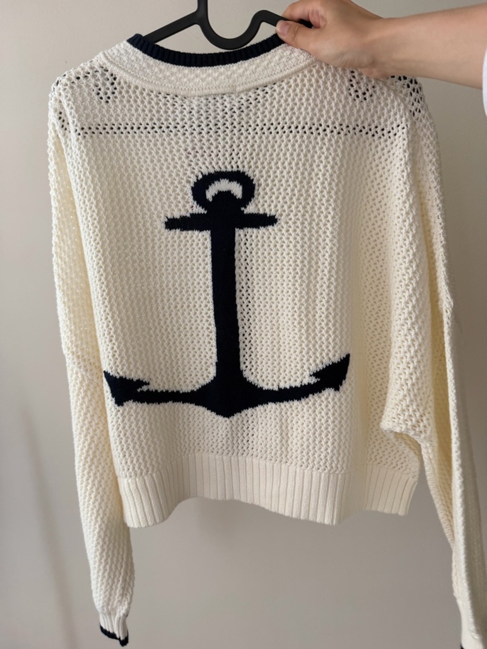525 America Anchor Cotton Cardigan 100% Cotton | Nautical Style - Picture 2 of 5
